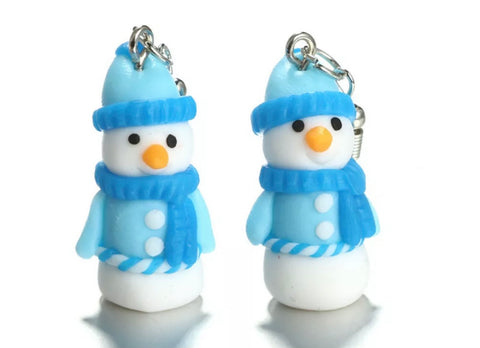 Polymer clay snowman earrings