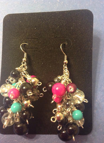 Multicolor dangle pearl earrings