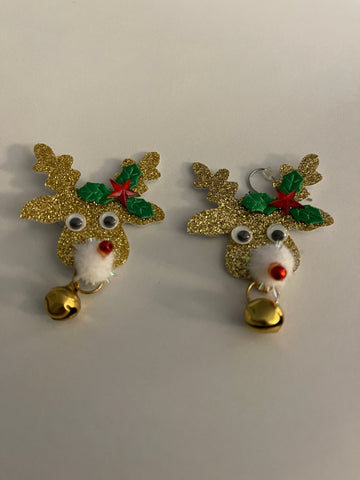 Crazy Christmas Reindeer earrings