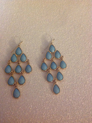 Dangle teardrop earrings in blue
