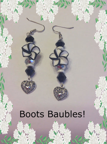 Polymer clay flower earrings