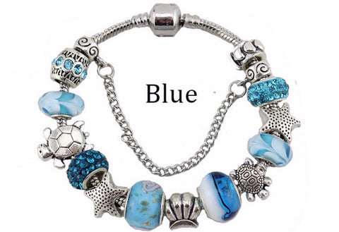 Silvertone nautical charm bracelet
