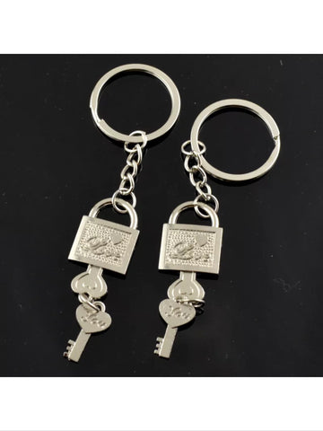 Lock and key keychains