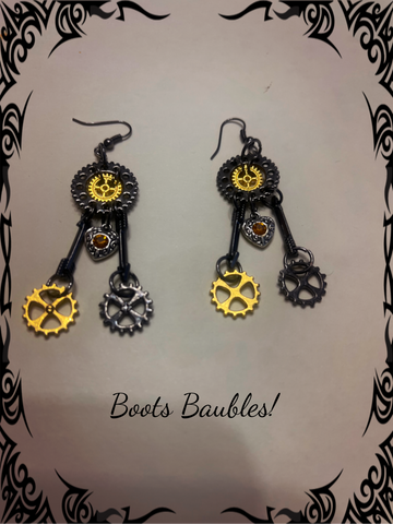 Gear steampunk earrings