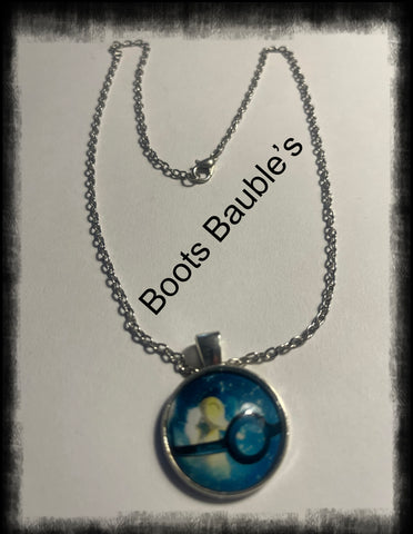 Pokémon cyndaquil glass cabochon necklace