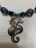 Seahorse necklace and earring set