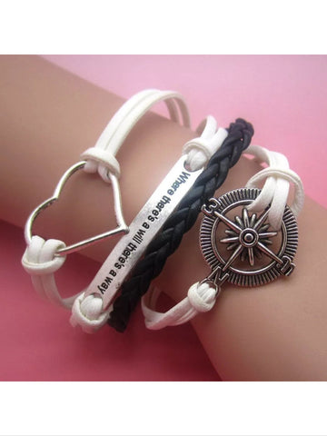 Nautical leather bracelet