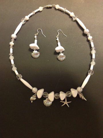 White seashell nautical necklace