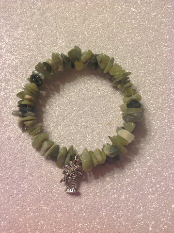 Palm tree serpentine chip  memory wrap bracelet