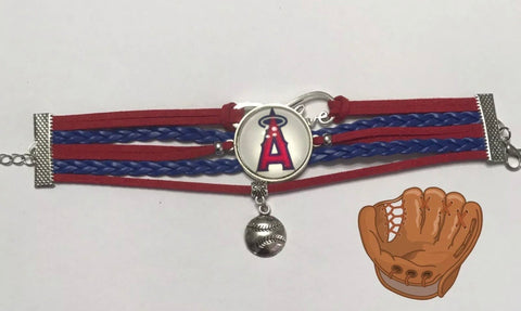 Los Angelas angels baseball bracelet