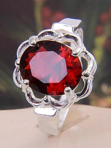 Red Sterling silver 925 CZ ring