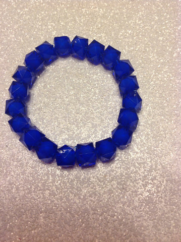 Royal blue acrylic beaded stretch bracelet