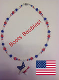 flag  star necklace with beads