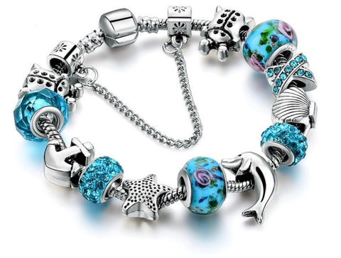Silvertone  nautical charm bracelet