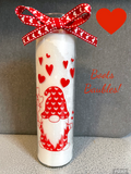 Valentines gnome heart candle