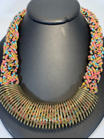 Vintage multi strand beaded necklace