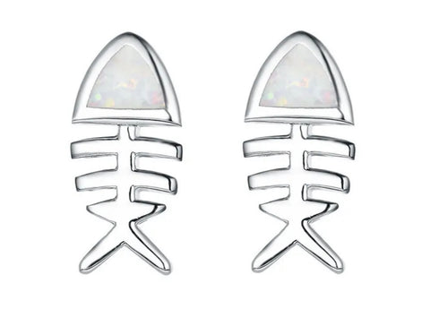 Fish bone earrings