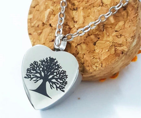 Tree of life cremation urn necklace