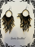 Black and brown fringe earrings
