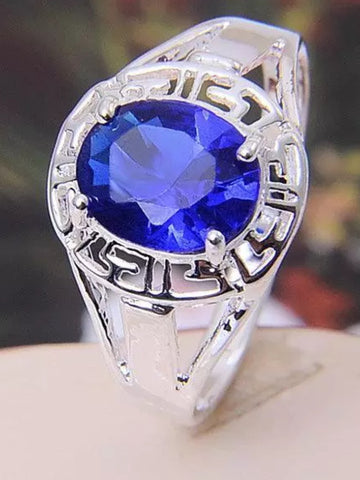 Sterling silver blue CZ ring