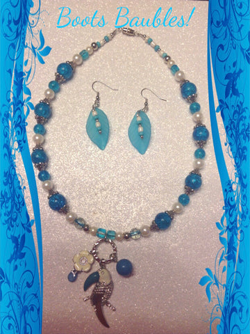 Parrots paradise necklace and earrings