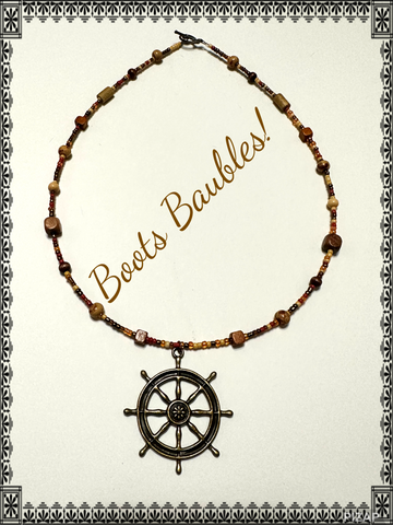Ships wheel beaded necklace