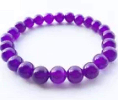Purple amethyst beaded bracelet