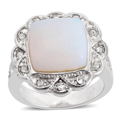 Opalite and Austrian crystal ring