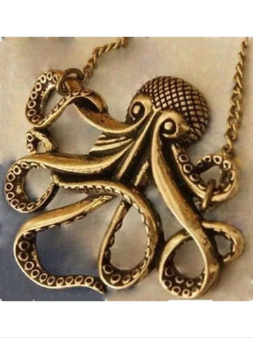 Octopus necklace in bronze