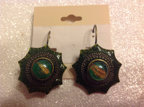 Green Globe earrings