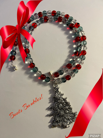 Christmas tree charm necklace
