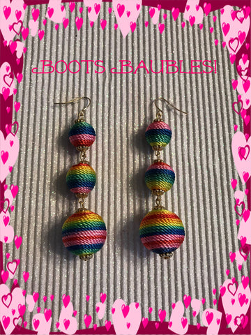 Rainbow ball earrings