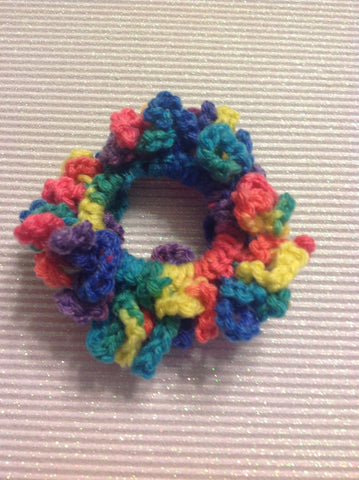 Handmade scrunchie hair tie multi color.