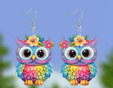 Acrylic owl earrings