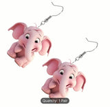 Two dimensional acrylic elephant earrings