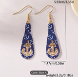 Blue Anchor Earrings