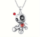 Voodoo doll necklace and earring set