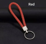 wristlet leather braided keychain