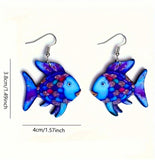 Rainbow fish earrings