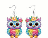 Acrylic owl earrings