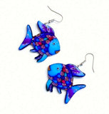 Rainbow fish earrings