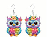 Acrylic owl earrings