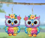 Acrylic owl earrings