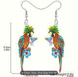 Parrot drinking a margarita earrings