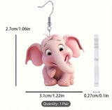 Two dimensional acrylic elephant earrings