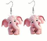 Two dimensional acrylic elephant earrings