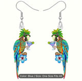 Parrot drinking a margarita earrings