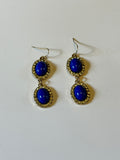 Blue rhinestone dangle earrings
