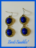 Blue rhinestone dangle earrings