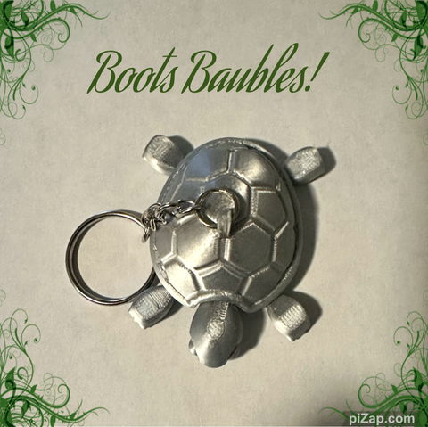 3D printed turtle keychain